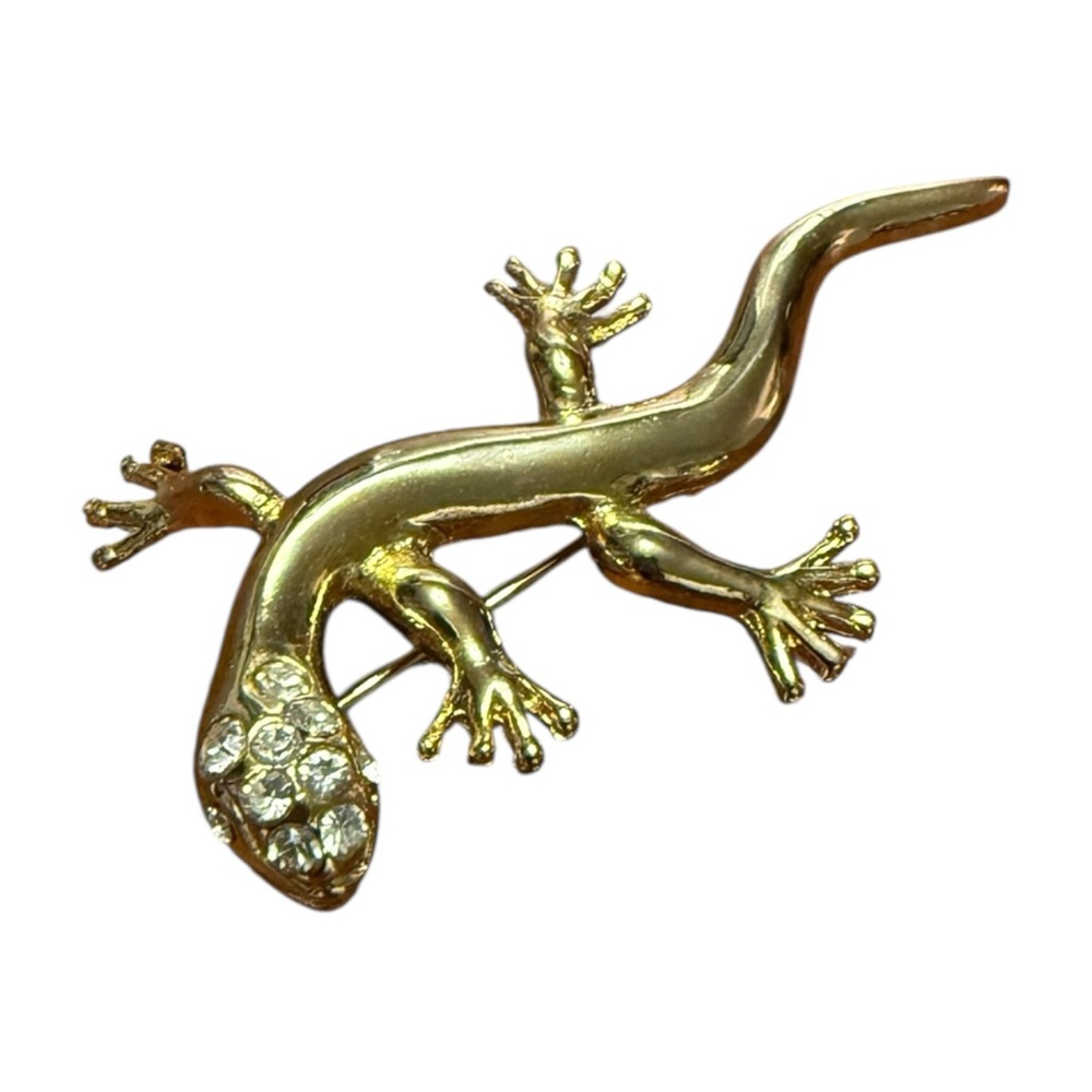 Free with Bundle!!! Gold Color and Crystal Gecko Brooch